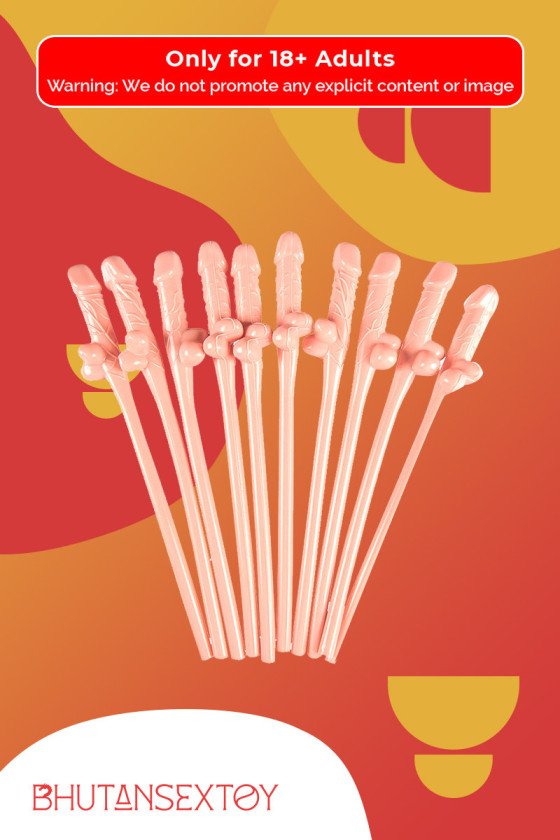 Pack of Ten Willy Straws Blow me KP-001