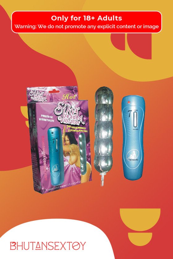 Silver Beaded Anal Vibrator-BIG AD-011