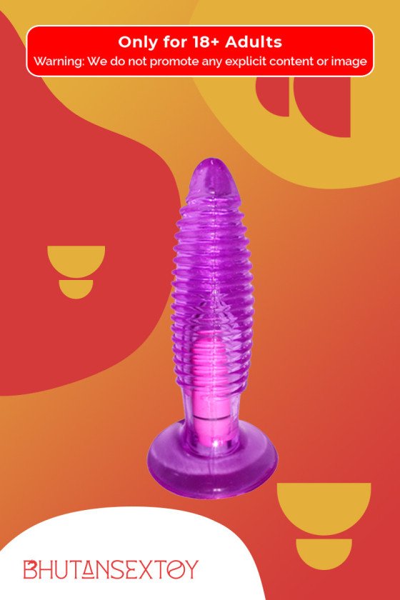 Purple Jelly Anal Vibrating Butt Plug With Suction Cup AD-024