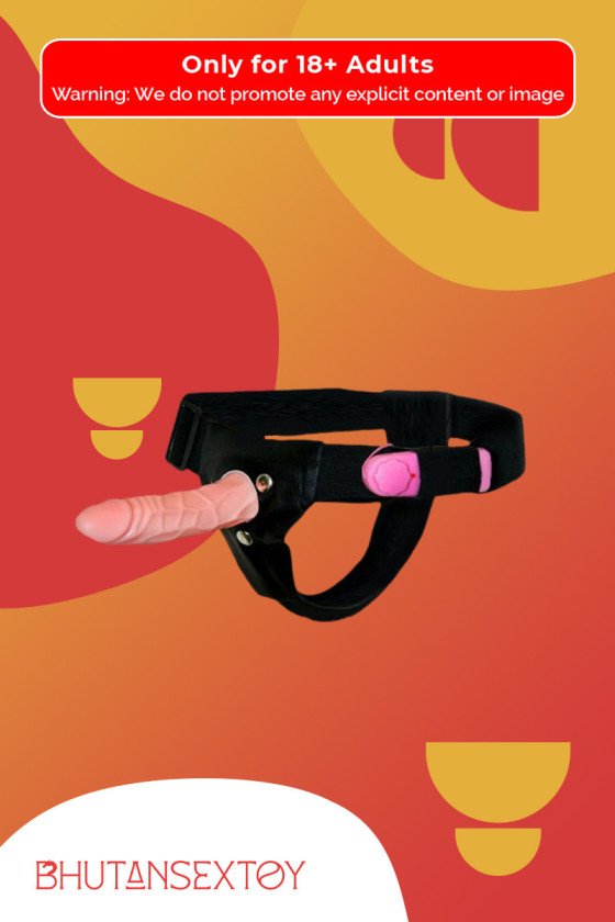 LeLuv 6.5” Male Hollow Vibrating Strap On SO-010