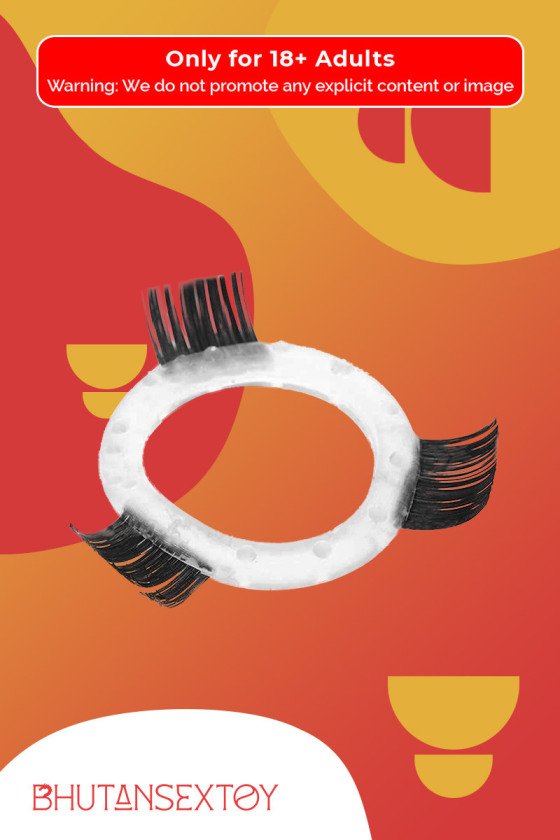 Transparent Hair Finger Fun Function Cock Ring CR-009