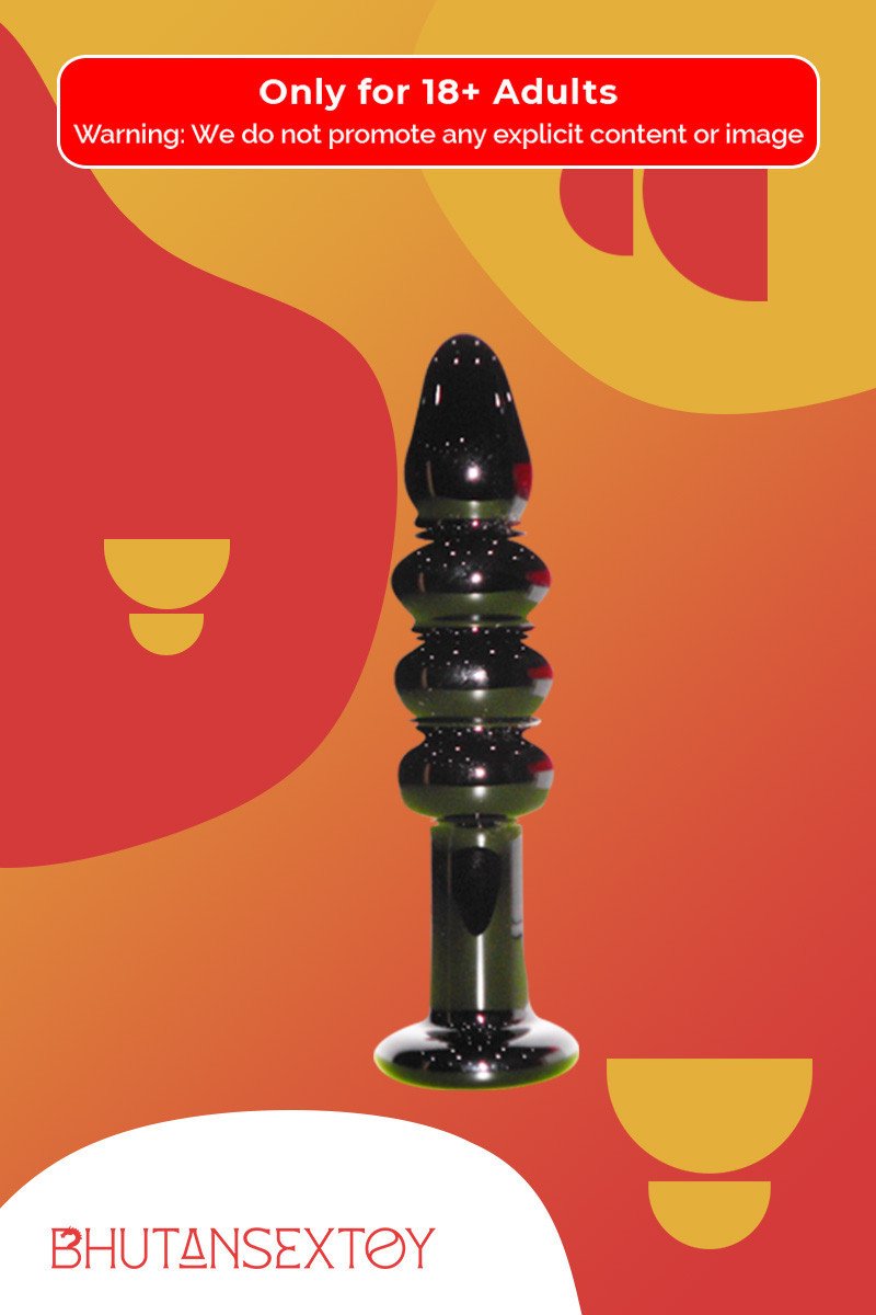 Black Beaded Glass Dildo Sex Toy GD-005