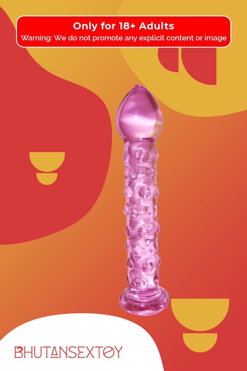 Dotted Purple Glass Dildo GD-006