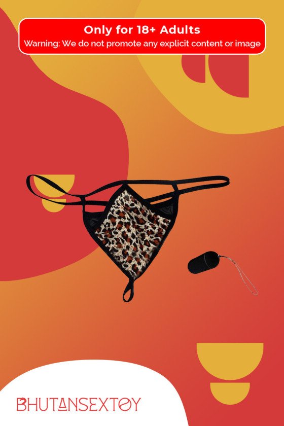 Leopard Grain Underwear Remote control vibrating t-back VP-002